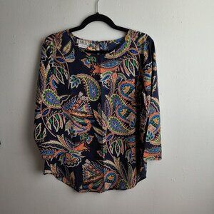Van Heusen 3/4 Sleeve Paisley Blouse